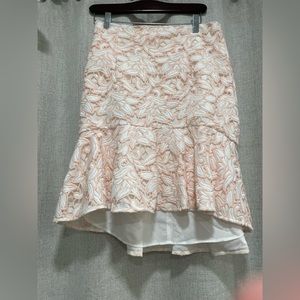 Club Monaco Skirt Riggins Lace New NWT Rose Pink White Retail $195 Size8